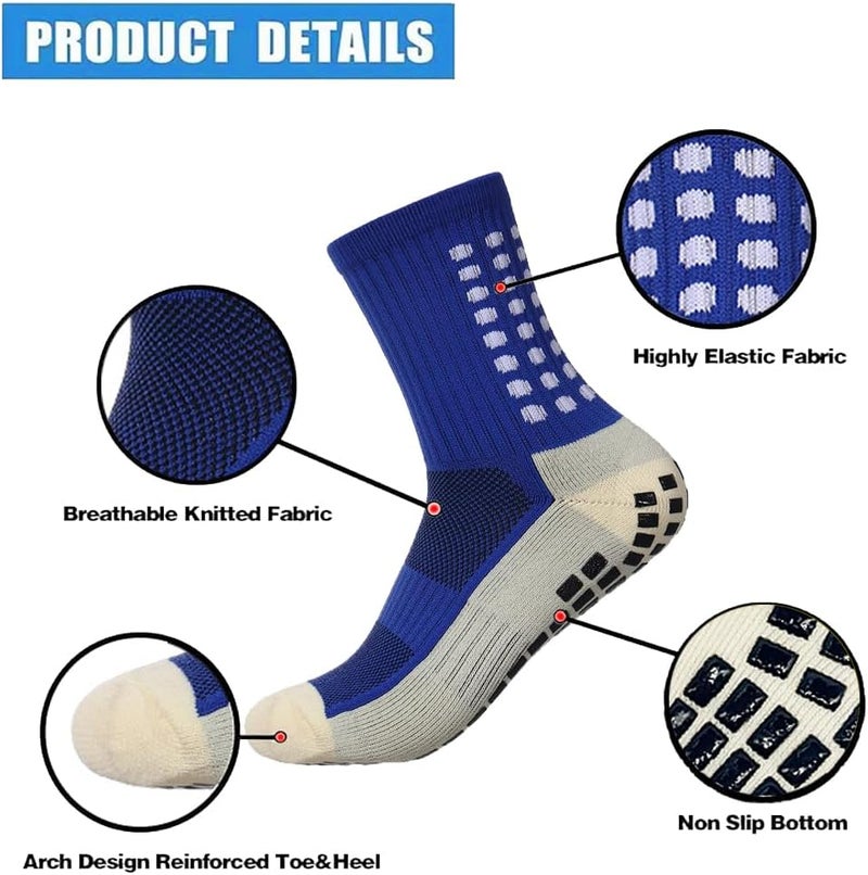 BUKEORE 2 Set Anti-Slip Grip Soccer Socks with Shin Guard Sleeves, Sports Athletic Socks for Men Women - Image 4